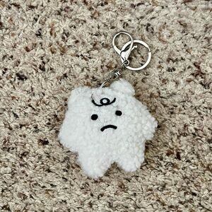 Cute White Plush Keychain